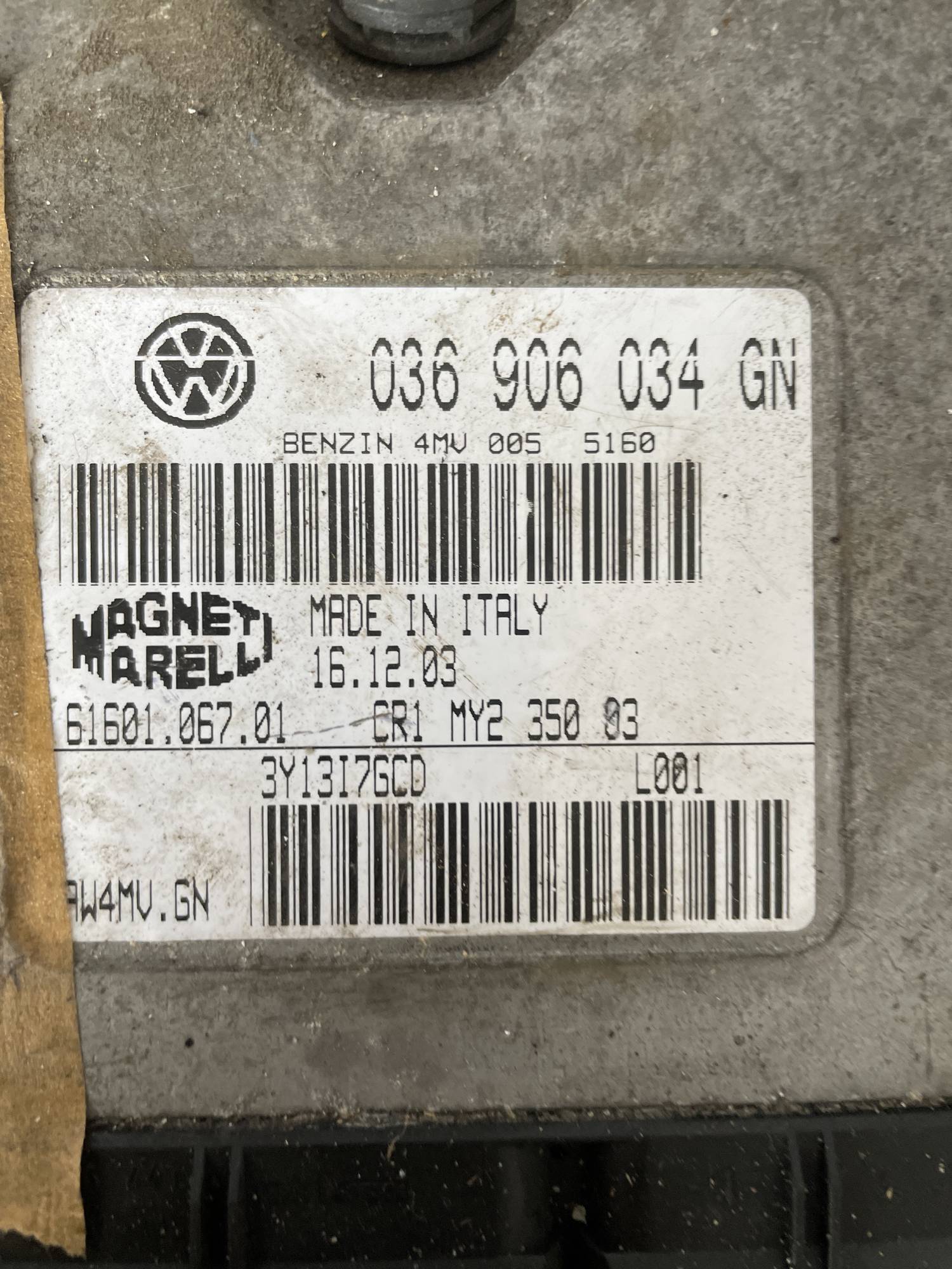 036906034gn блок управління двигуном VAG Skoda Fabia 1 1999-2007