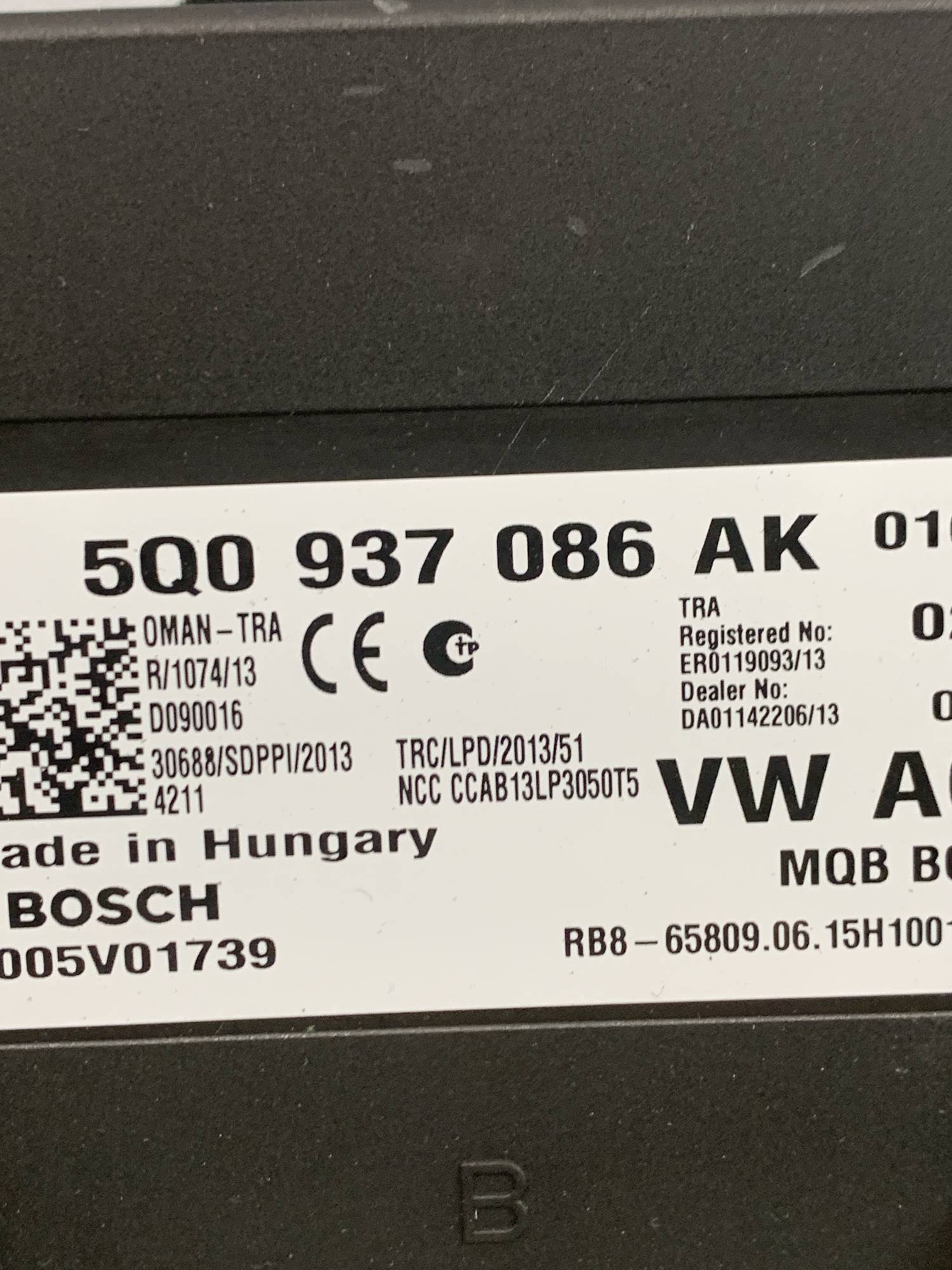 Блок комфорту VW Golf VII Passat B8 5q0937086ak