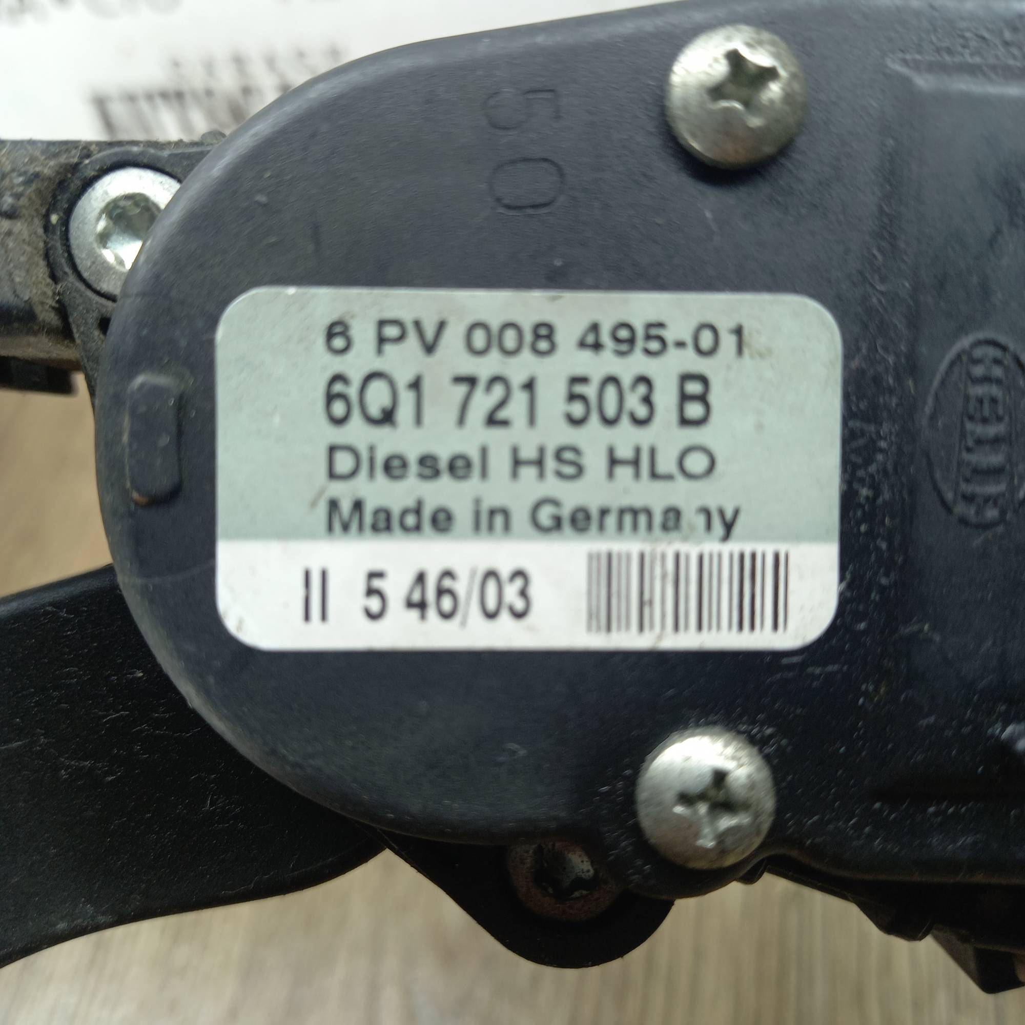 Педаль газу електр пластик Volkswagen Polo 1.4tdi 2001-2009 6Q1721503B