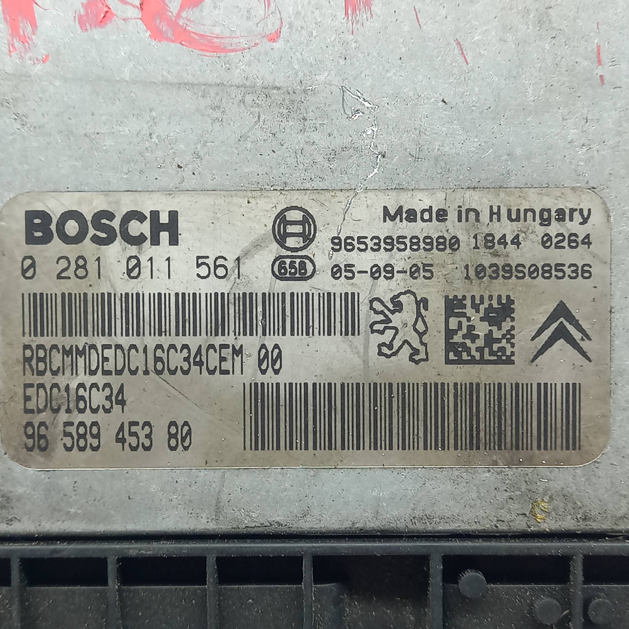 9653958980 Блок управління двигуном Peugeot 308 Citroen C5 1.6hdi 9658945380