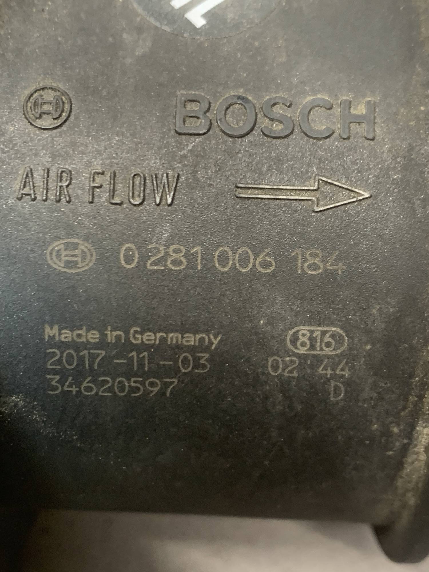 Датчик масової витрати повітря (ДМРВ) Volvo C30 C70 S40 S80 V50 V70 XC60 XC70 0281006184