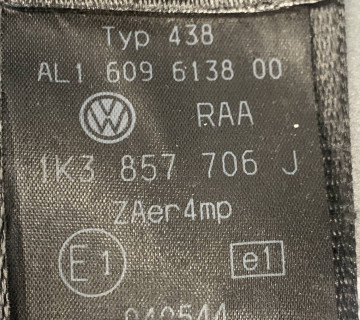 1k3857706j Ремінь юезпеки передній правий Volkswagen Golf 5 2003 - 2009