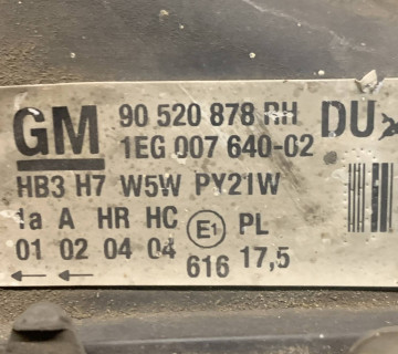 Фара передня права Опель Астра Opel Astra G, 9052087