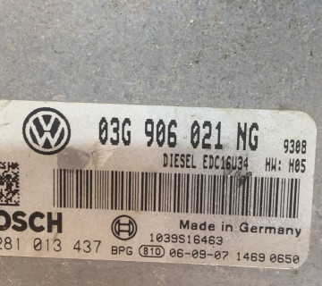 Блок керування двигуна VW PASSAT B6 1.9 TDI 03g906021ng