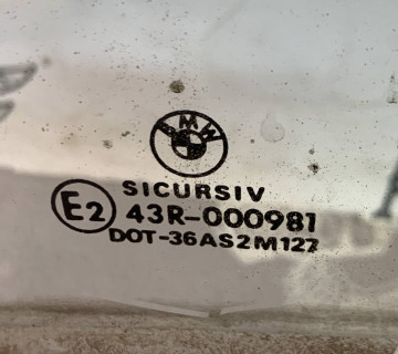 Скло двері заднє ліве BMW 5 E39 Седан 4-х Дв, 43r-000981, 21806964