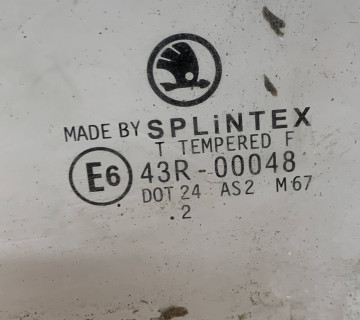 Скло дверей заднє ліве Skoda Fabia 1 хетч, 43r-00048, 21808029