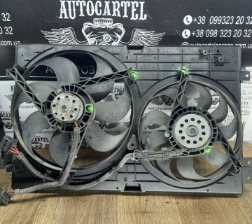 Диффузор радиіатора c вентиляторами для Volkswagen Golf 4, Skoda Octavia Tour 1J0121207M, 1j0959455f, 1j0121205b