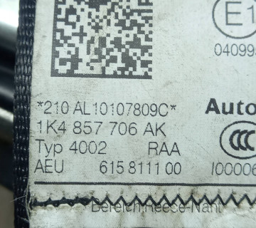 Ремінь безпеки передній правий піропатроном Volkswagen Golf VI (2009 - 2013), 1k4857706ak