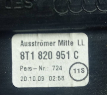 Дефлектор повітряний центральний Audi A4 (B8) 2007-2015 8t1820951c