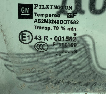 Скло дверей переднє праве Opel Astra Н 43r-001582, 21800580