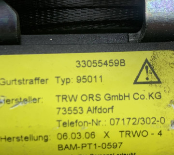 33055459b Ремінь лівий зад задній RENAULT CLIO 3 III хетчбек 5D 05- 33055459B EU
