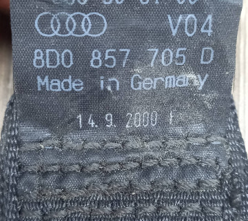 Ремінь безпеки передній лівий Audi A4 B5 (S4,RS4) 2001, 8d0857705d
