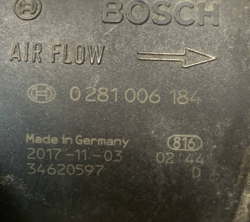 Датчик масової витрати повітря (ДМРВ) Volvo C30 C70 S40 S80 V50 V70 XC60 XC70 0281006184